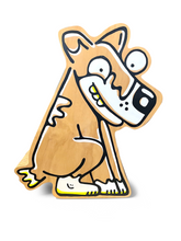 Load image into Gallery viewer, Sitting dog wood sculpture

